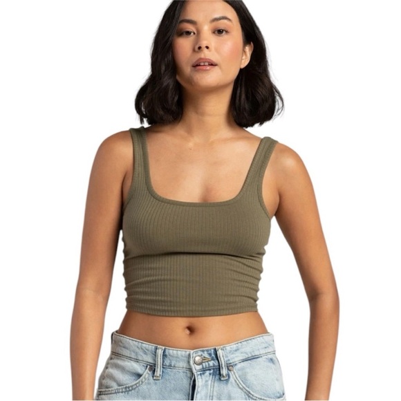 Tilly’s Size XS Hunter Green Crop Top Tank Top. - Picture 1 of 4